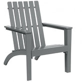 A gray wooden chair with arms and legs, showcasing a simple and elegant design.